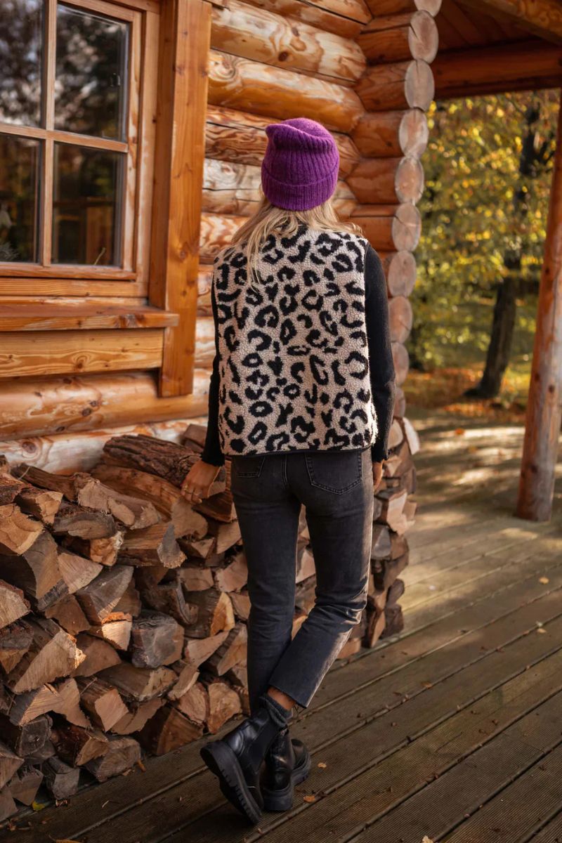 Leopard Pattern Vest Knitwear Fashion