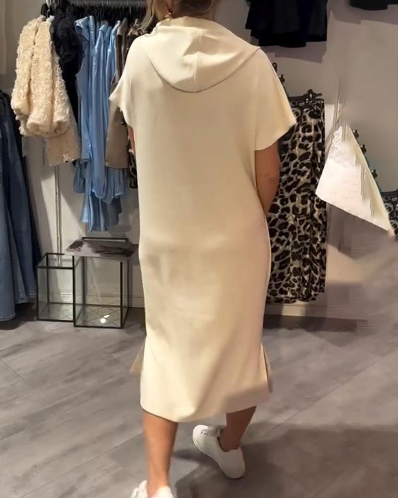Relaxed Fit Pullover Hoodie Dress