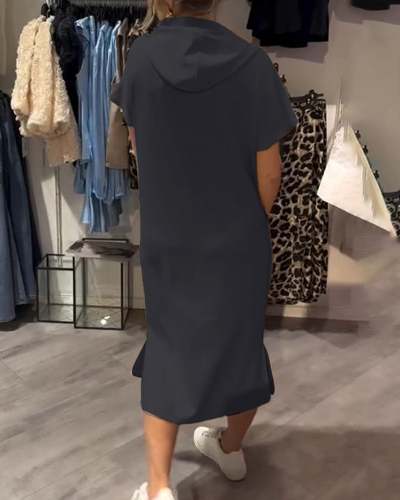 Relaxed Fit Pullover Hoodie Dress