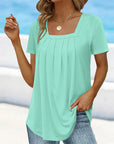 Refined Pleated Blouse with Flowing Fit