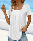 Refined Pleated Blouse with Flowing Fit