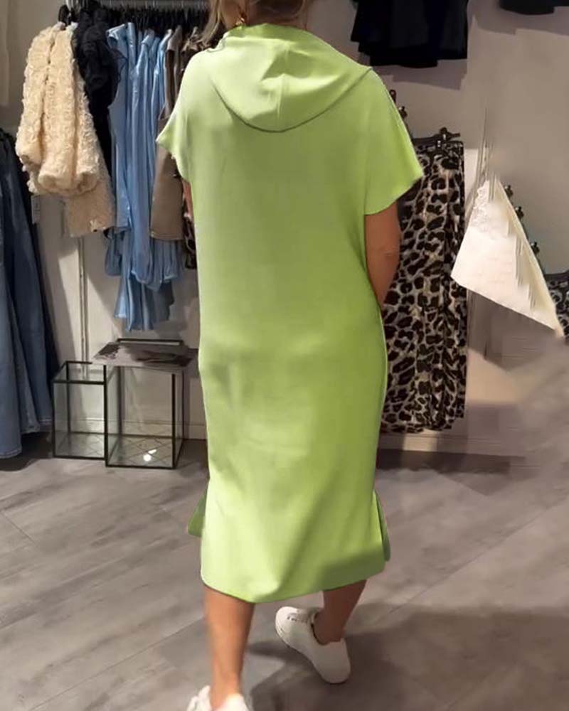 Relaxed Fit Pullover Hoodie Dress
