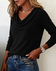 Fashionable Long-Sleeved Pile Collar Sweater