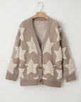 Sherpa Star V-Neck Cardigan with Pockets