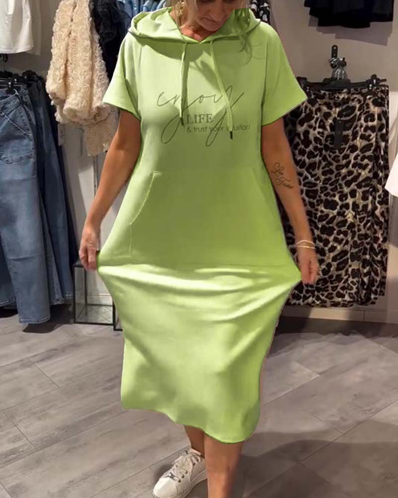 Relaxed Fit Pullover Hoodie Dress