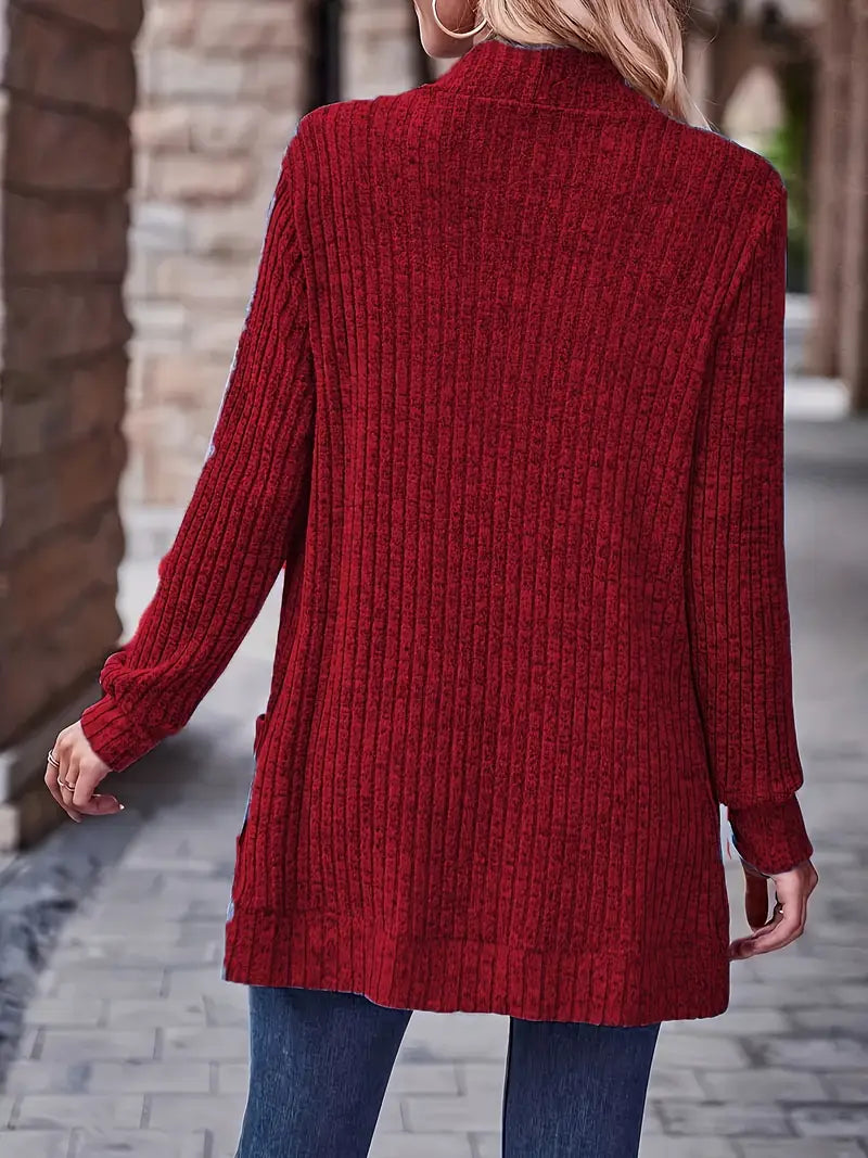 Chic Casual Ribbed Long-Sleeve Top