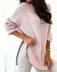 Crew Neck Contrasting Color Sweater