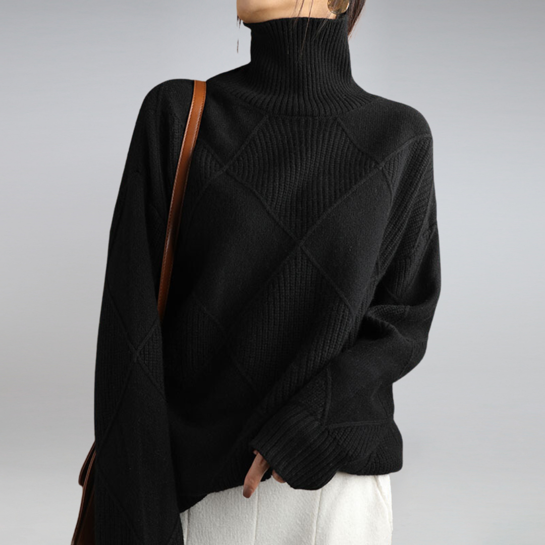 Mary Cozy Turtleneck Knit Sweater