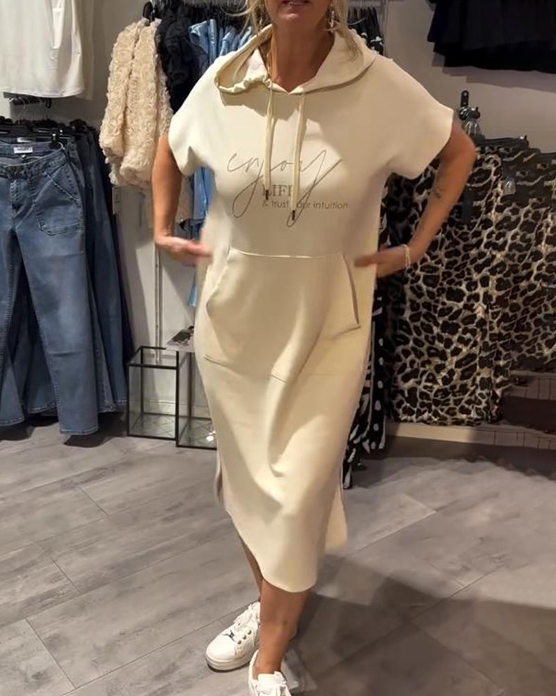 Relaxed Fit Pullover Hoodie Dress