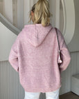Drawstring Button Down Hooded Cardigan