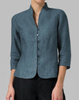 Stylish Stand-Up Collar Blouse for Women
