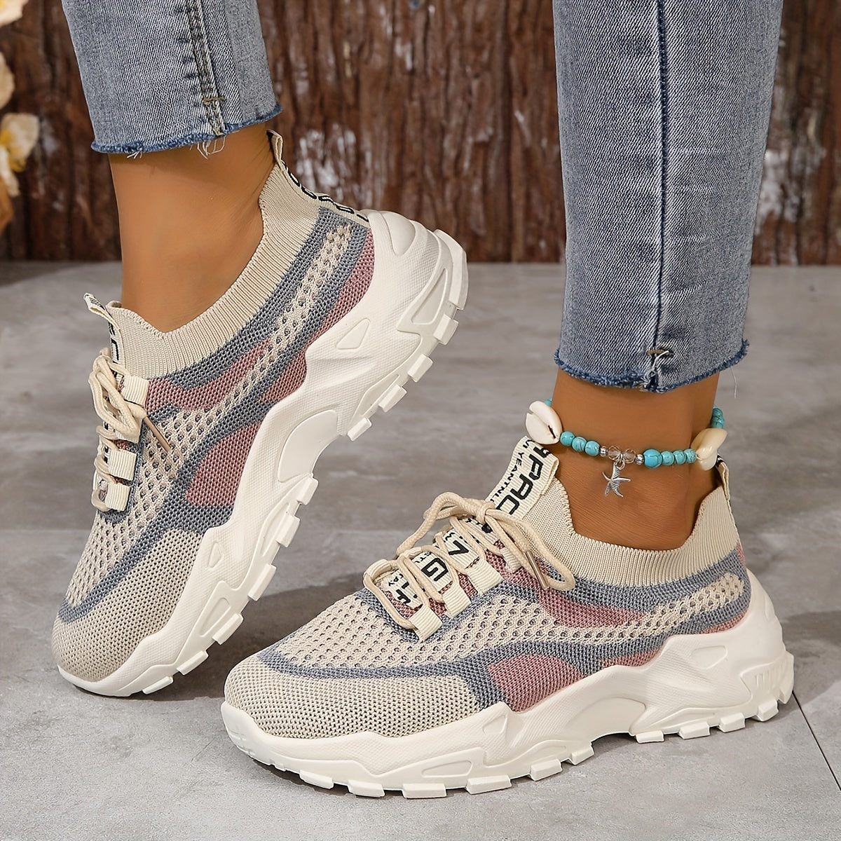 Amanda Stylish Mesh Sneakers with Flexible Fit