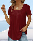 Refined Pleated Blouse with Flowing Fit