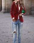 Elegant Velvet Blazer Jacket for Women