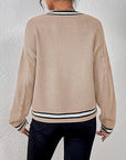 Casual Loose Fitting V Neck Knit Cardigan