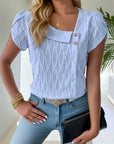 One Petal Sleeve Asymmetrical Top