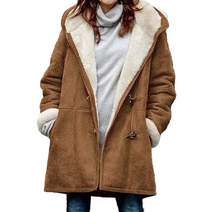 Warm Hooded Coat with Fleece Lining