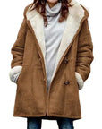 Warm Hooded Coat with Fleece Lining