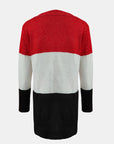 Color Block V-Neck Button Up Cardigan