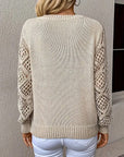 Hollow Sleeve V-Neck Sweater