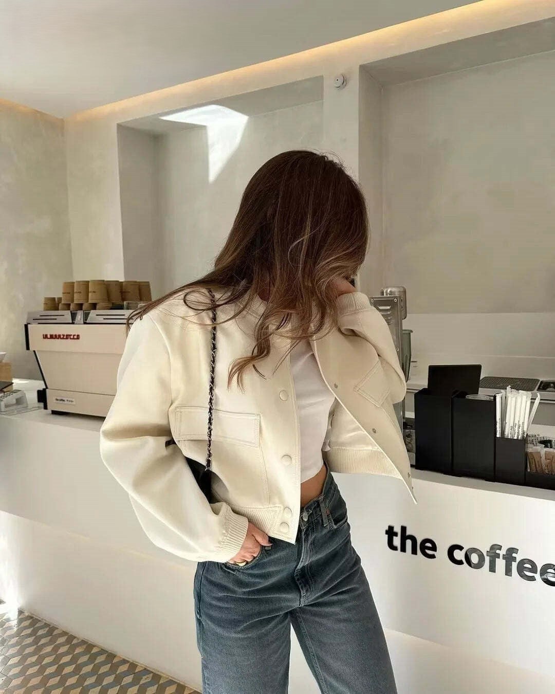 Crop Long Sleeve  Bomber Jacket