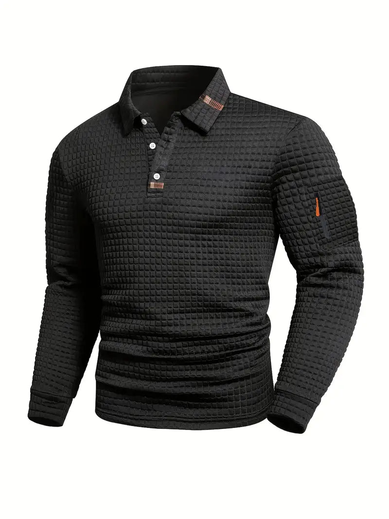 Aero Long Sleeve Polo Shirt | Textured Finish, Sleeve Pocket 3