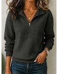 Aero Men's Quarter Zip Pullover | Soft Textured Knit, Stand Collar 10