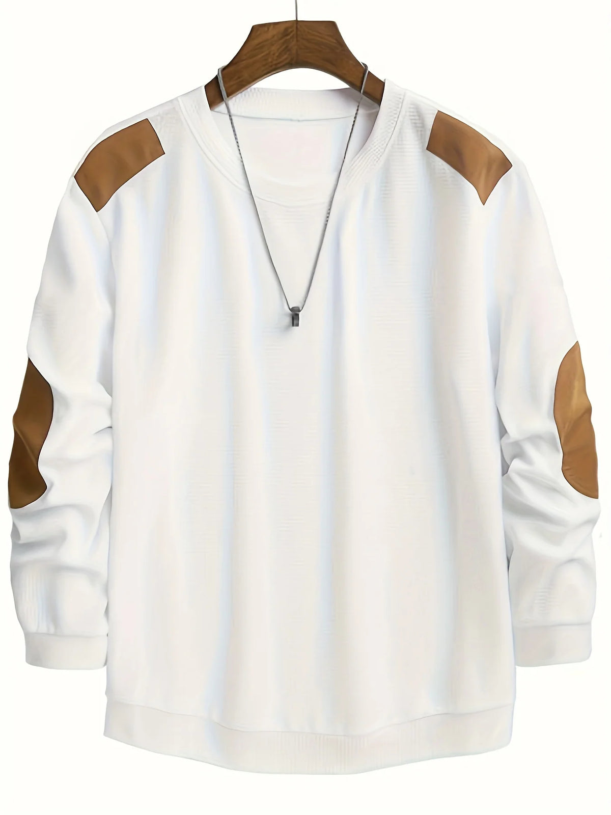 Aero Men's Quarter Zip Pullover | Textured Waffle Knit with Elbow Patches 1