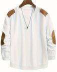 Aero Men's Quarter Zip Pullover | Textured Waffle Knit with Elbow Patches 1