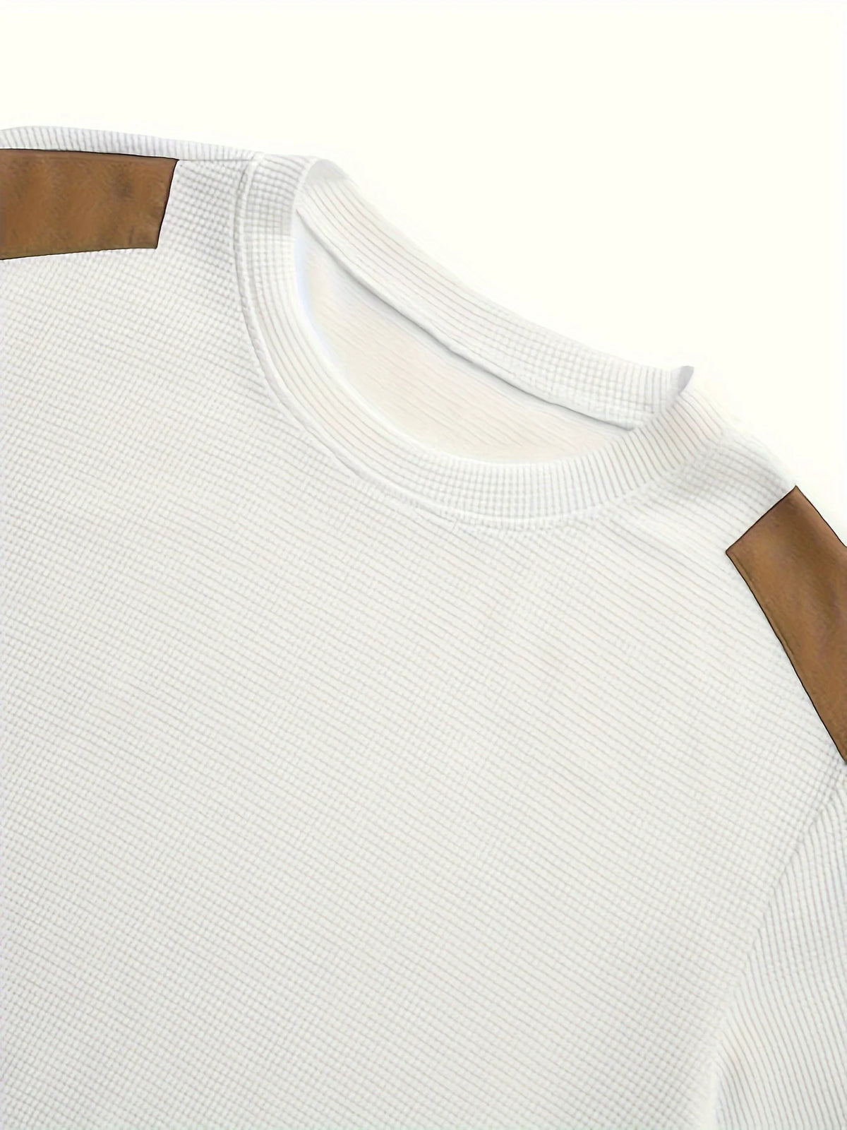 Aero Men's Quarter Zip Pullover | Textured Waffle Knit with Elbow Patches 3