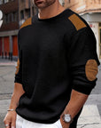 Aero Men's Quarter Zip Pullover | Textured Waffle Knit with Elbow Patches 7