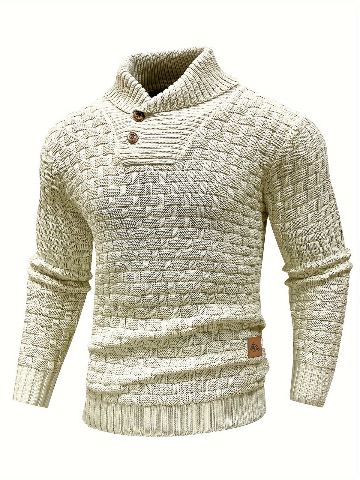 Aero Mens Sweater | Textured Knit, Shawl Collar, Tailored Fit 3