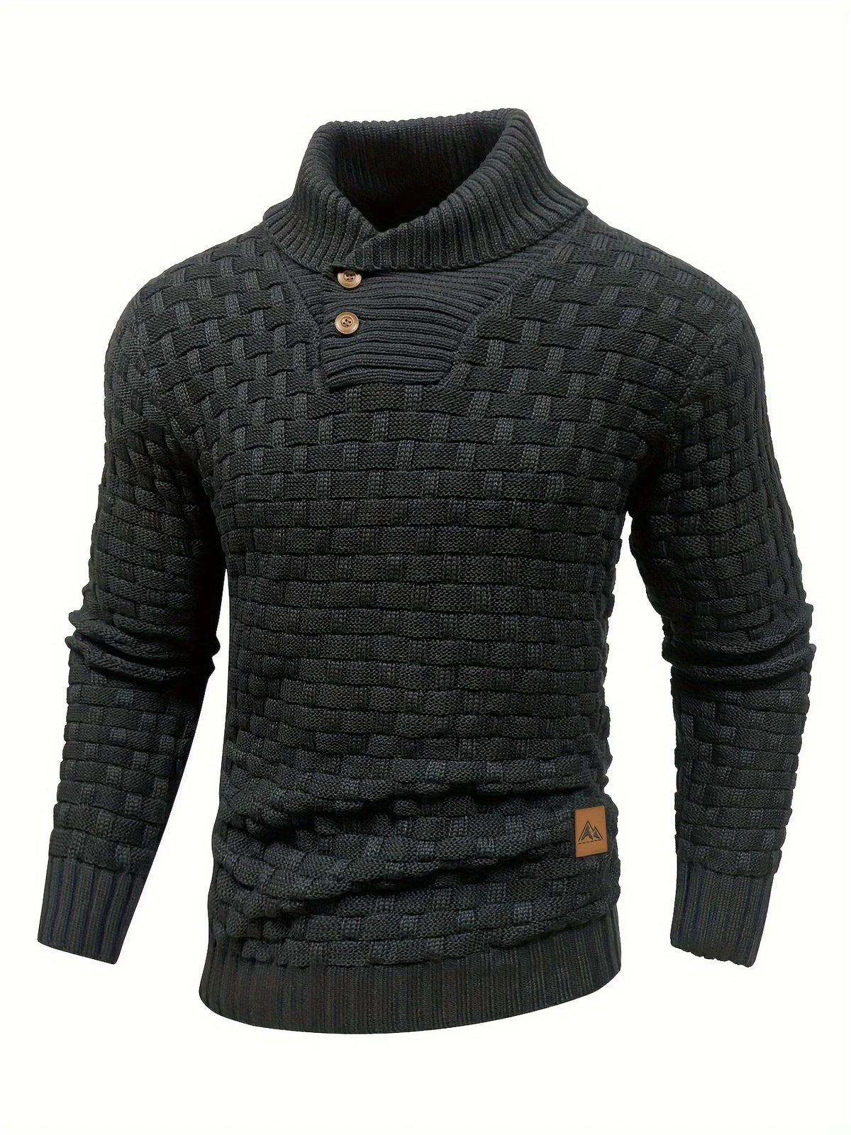 Aero Mens Sweater | Textured Knit, Shawl Collar, Tailored Fit 5