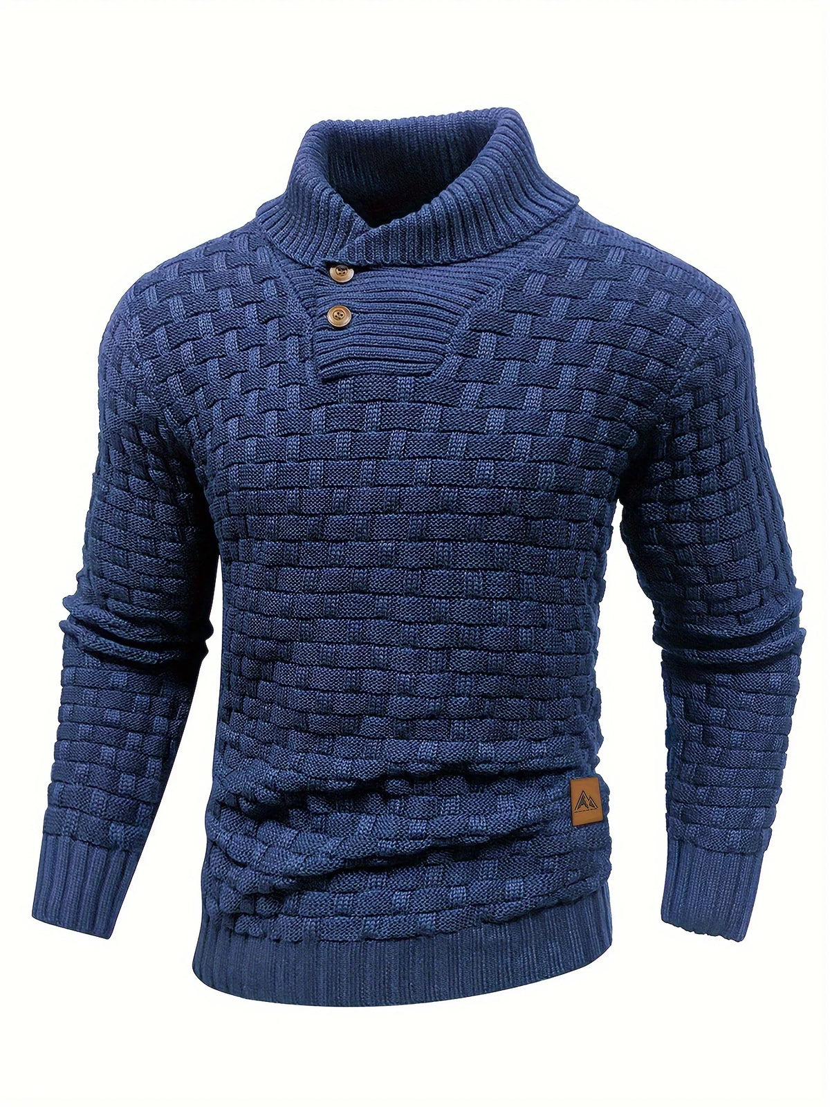 Aero Mens Sweater | Textured Knit, Shawl Collar, Tailored Fit 6