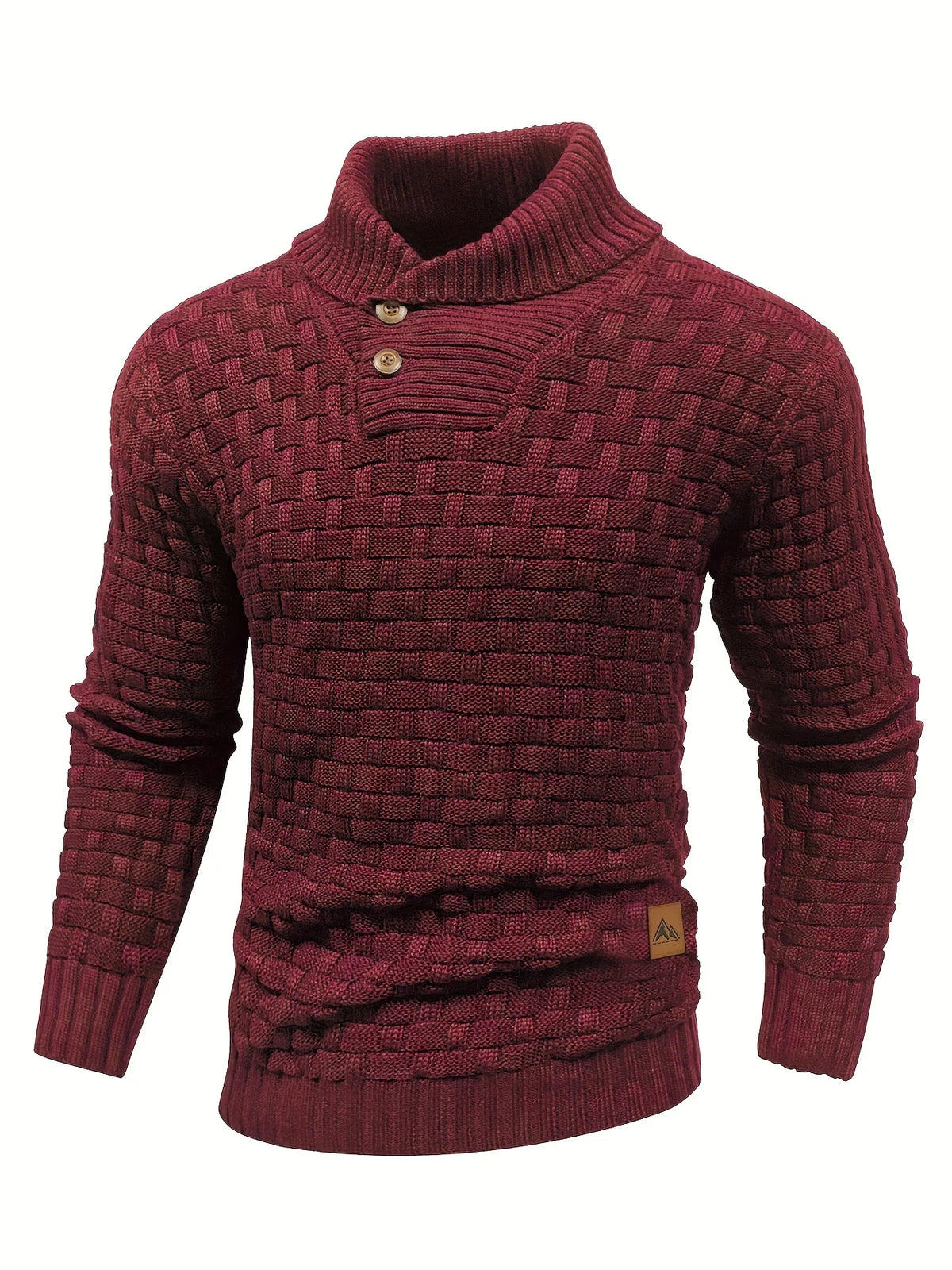 Aero Mens Sweater | Textured Knit, Shawl Collar, Tailored Fit 8