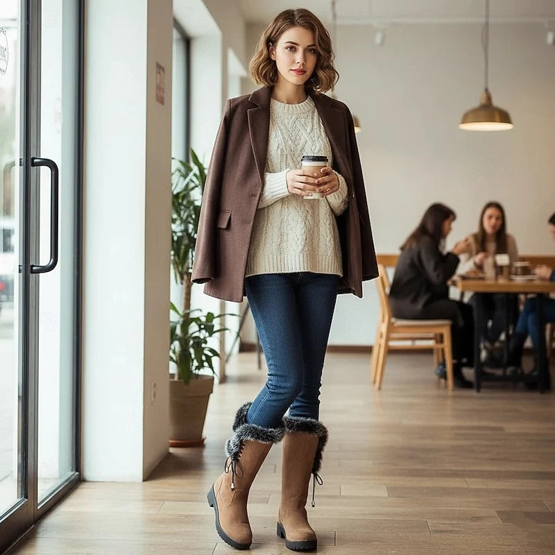 Avery Knee-High Winter Boots | Fur Trimmed, Cushioned Support for Women 4