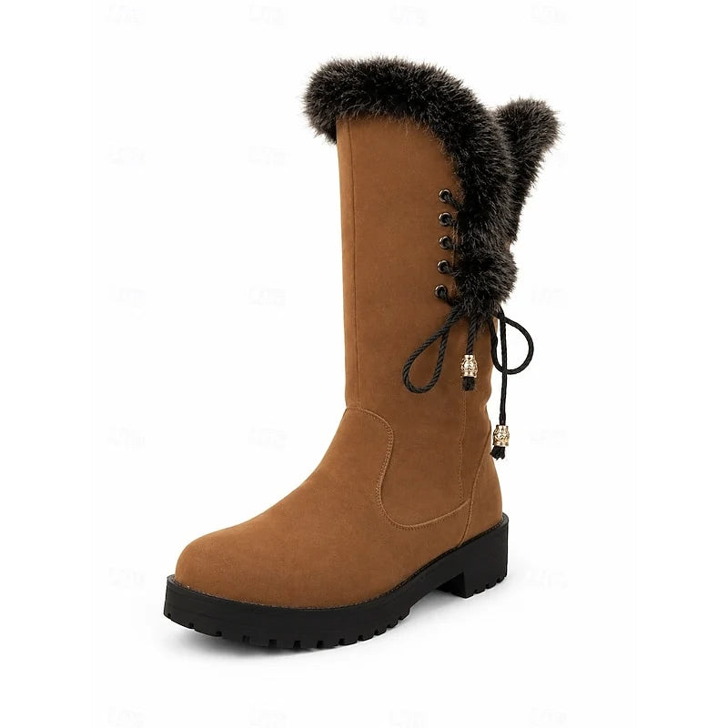 Avery Knee-High Winter Boots | Fur Trimmed, Cushioned Support for Women 8