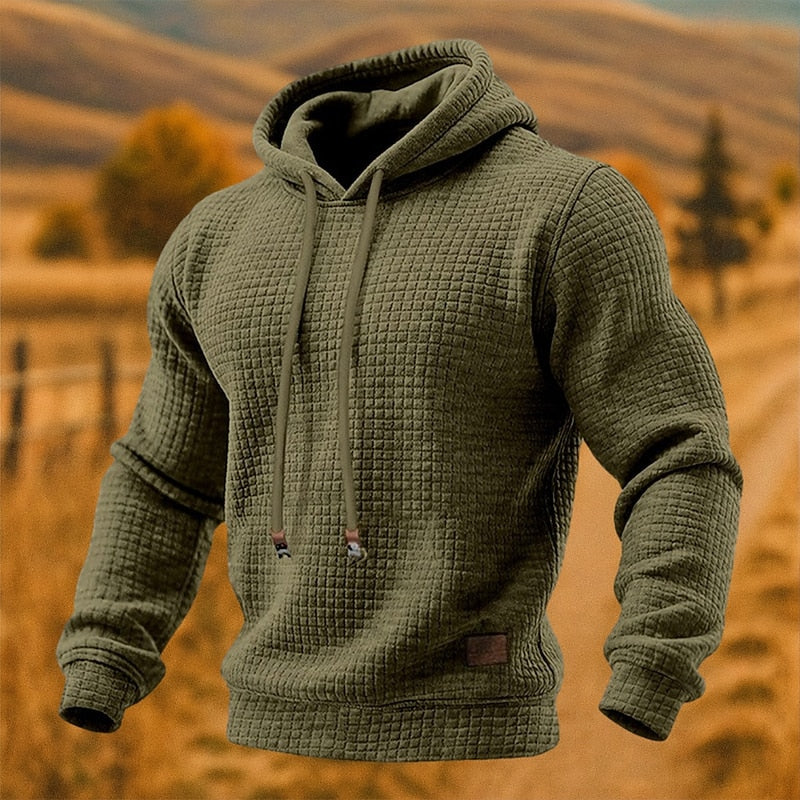 Bexley Pullover Hoodie | Textured Waffle Knit, Relaxed Fit for Men 0