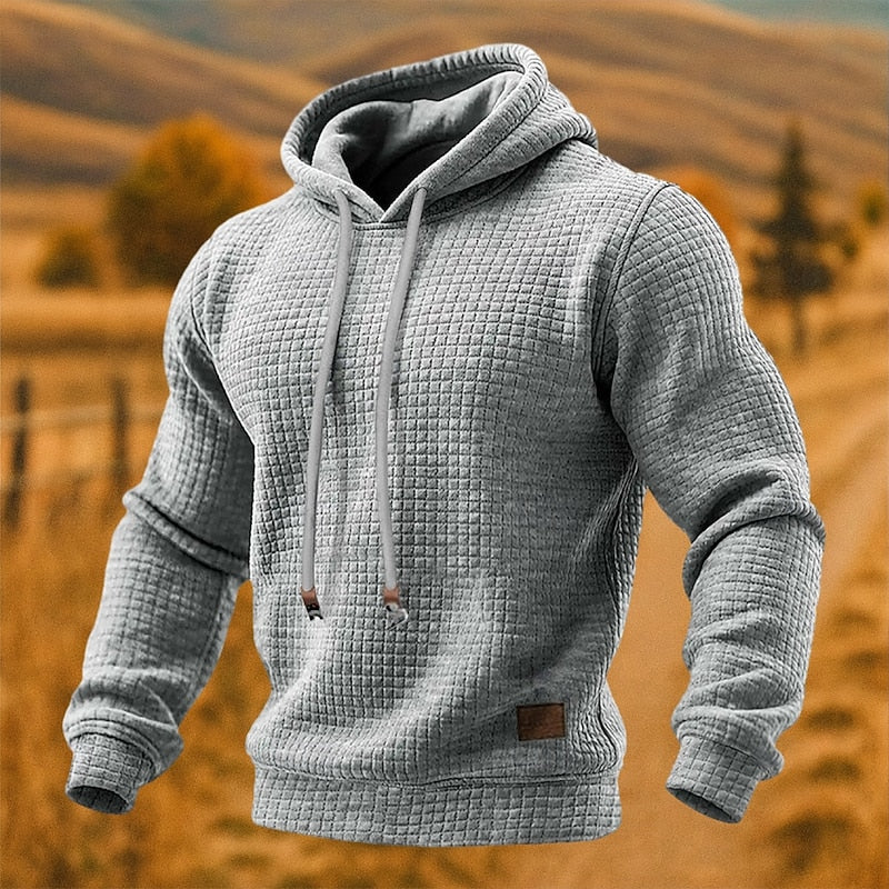 Bexley Pullover Hoodie | Textured Waffle Knit, Relaxed Fit for Men 1