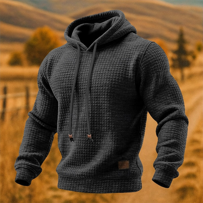Bexley Pullover Hoodie | Textured Waffle Knit, Relaxed Fit for Men 3