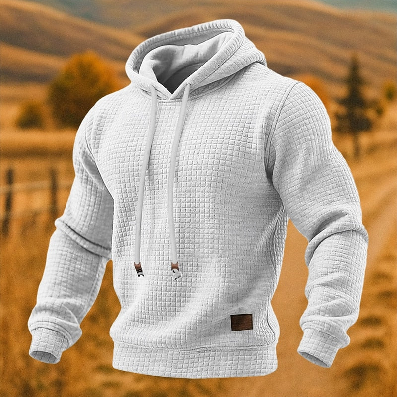 Bexley Pullover Hoodie | Textured Waffle Knit, Relaxed Fit for Men 4