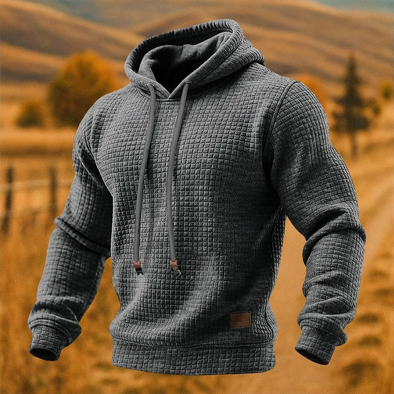 Bexley Pullover Hoodie | Textured Waffle Knit, Relaxed Fit for Men 5