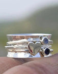 Handcrafted Heart Spinner Ring