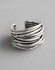 Adjustable Layered Sterling Silver Ring
