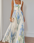 Cross-Border Floral Pleated Dress
