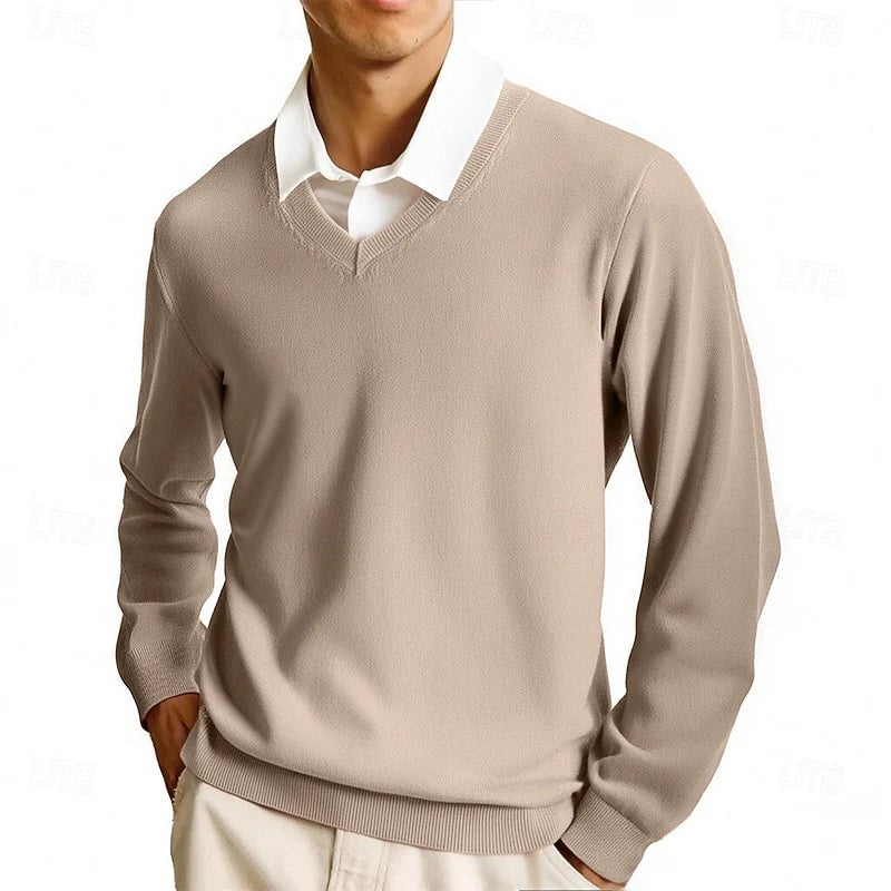 Cleo Classic Sweater | V-Neck, Ribbed Knit for Men and Women 1
