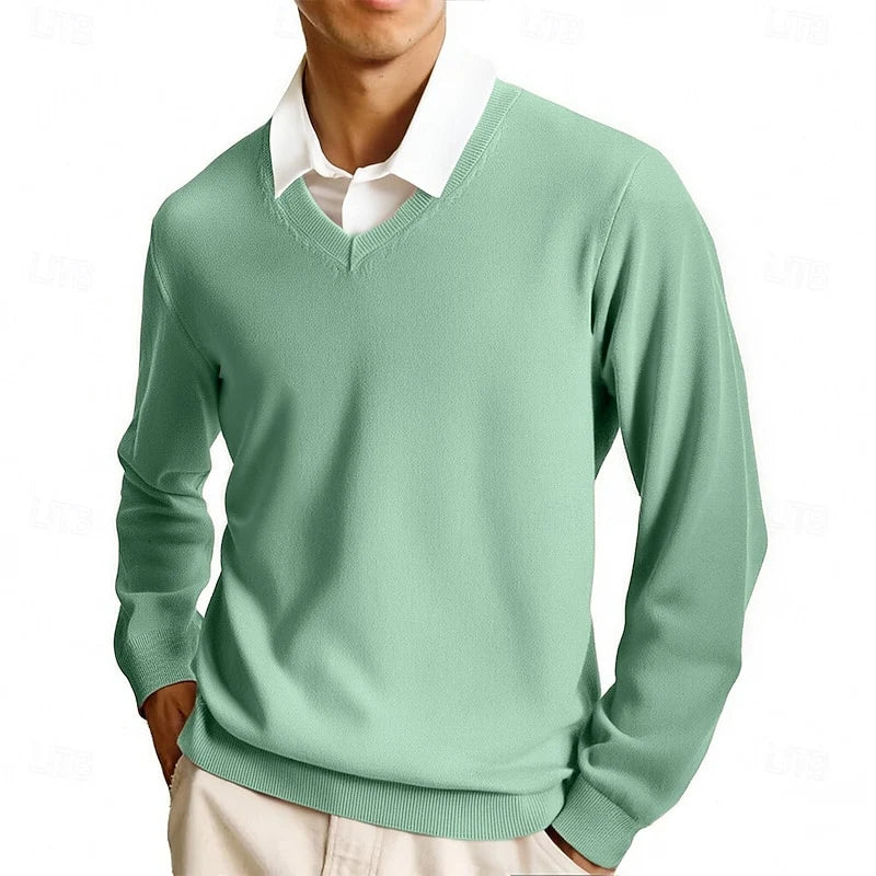 Cleo Classic Sweater | V-Neck, Ribbed Knit for Men and Women 2