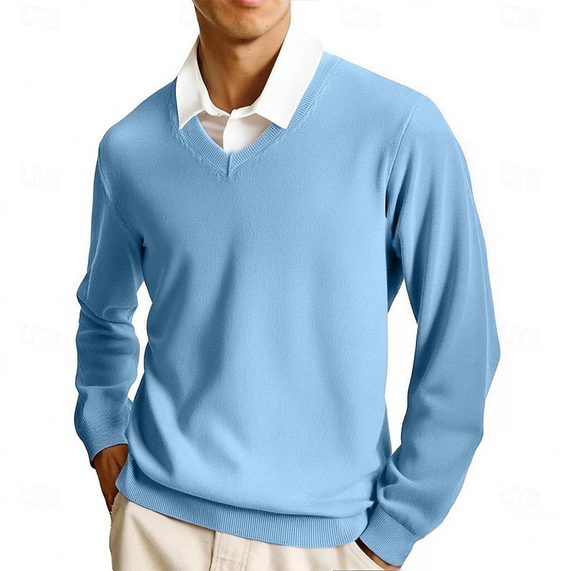 Cleo Classic Sweater | V-Neck, Ribbed Knit for Men and Women 4