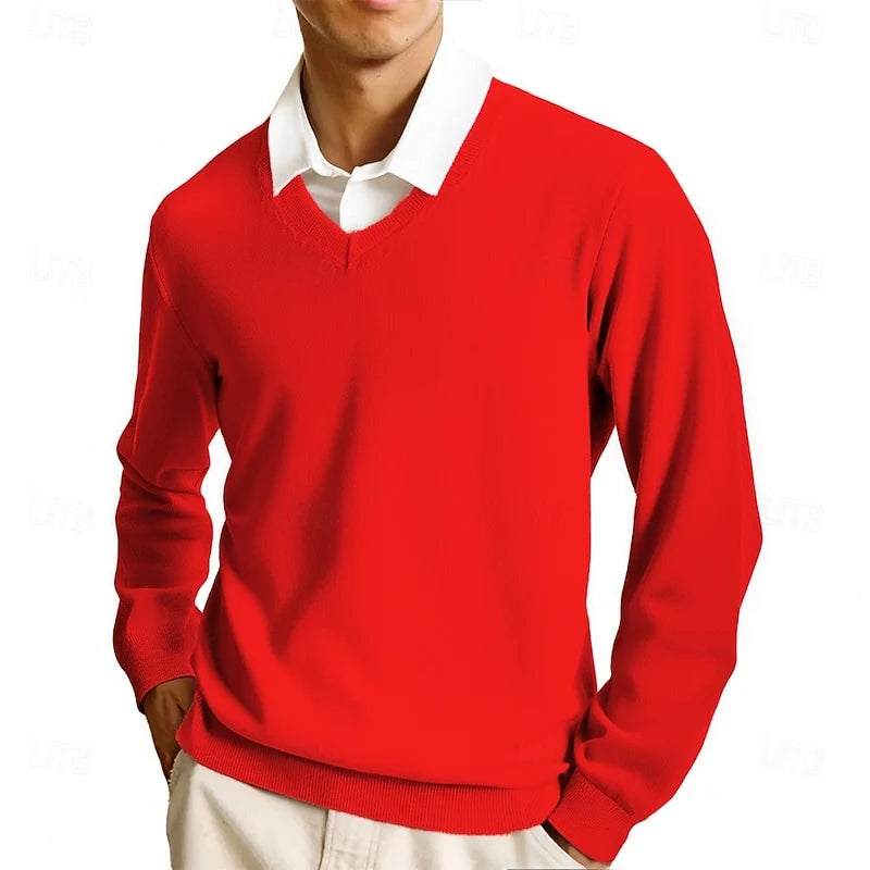 Cleo Classic Sweater | V-Neck, Ribbed Knit for Men and Women 8