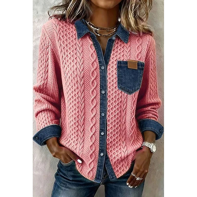 Cora Textured Shirt | Contrast Panel, Relaxed Fit 1
